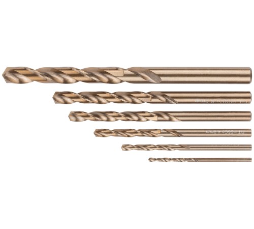 Набор сверл HSS по металлу с добавкой кобальта 5%, 6 шт. (2-3-4-5-6-8 мм) FIT HQ