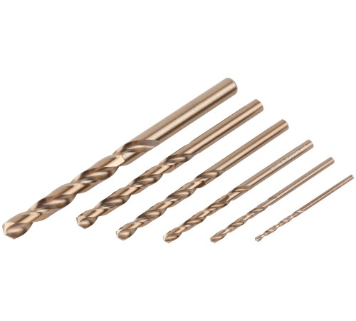 Набор сверл HSS по металлу с добавкой кобальта 5%, 6 шт. (2-3-4-5-6-8 мм) FIT HQ