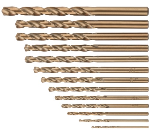 Набор сверл HSS по металлу с добавкой кобальта 5%, 13 шт. (1,5-2-2,5-3-3,2-3,5-4-4,5-4,8-5-5,5-6-6,5 мм) FIT HQ Набор сверл HSS по металлу с добавкой кобальта 5%, 13 шт. (1,5-2-2,5-3-3,2-3,5-4-4,5-4,8-5-5,5-6-6,5 мм) FIT HQ