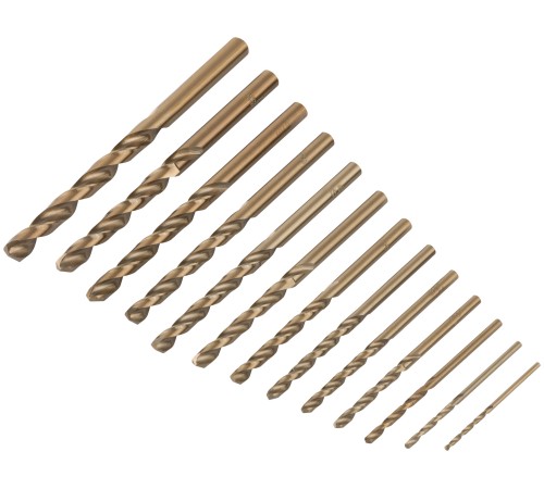 Набор сверл HSS по металлу с добавкой кобальта 5%, 13 шт. (1,5-2-2,5-3-3,2-3,5-4-4,5-4,8-5-5,5-6-6,5 мм) FIT HQ Набор сверл HSS по металлу с добавкой кобальта 5%, 13 шт. (1,5-2-2,5-3-3,2-3,5-4-4,5-4,8-5-5,5-6-6,5 мм) FIT HQ