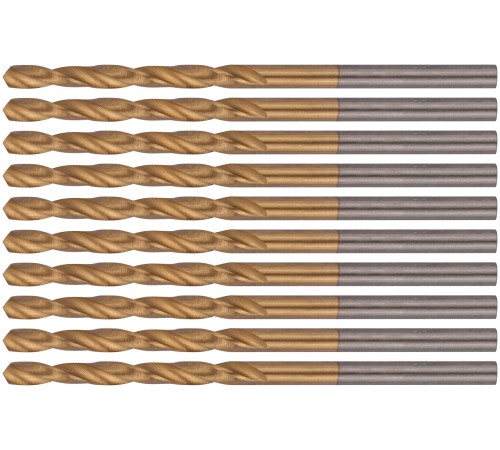 Сверла HSS по металлу, титановое покрытие 3,0 мм (10 шт.) FIT IT Сверла HSS по металлу, титановое покрытие 3,0 мм (10 шт.) FIT IT