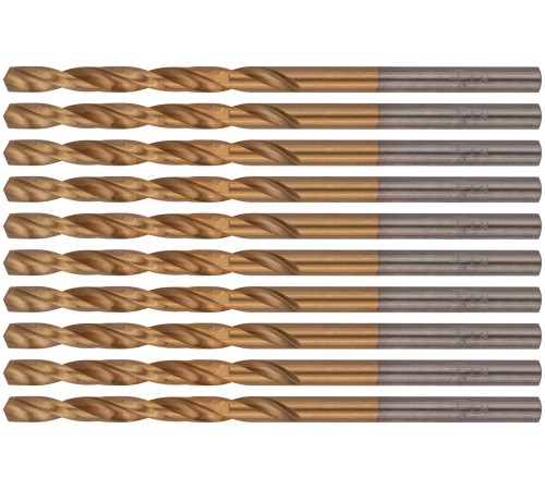 Сверла HSS по металлу, титановое покрытие 3,2 мм (10 шт.) FIT IT Сверла HSS по металлу, титановое покрытие 3,2 мм (10 шт.) FIT IT