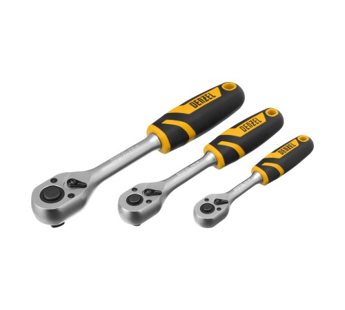 Набор инструментов, 1/2", 3/8", 1/4", CrV, S2, пластиковый кейс, 232 предмета Denzel