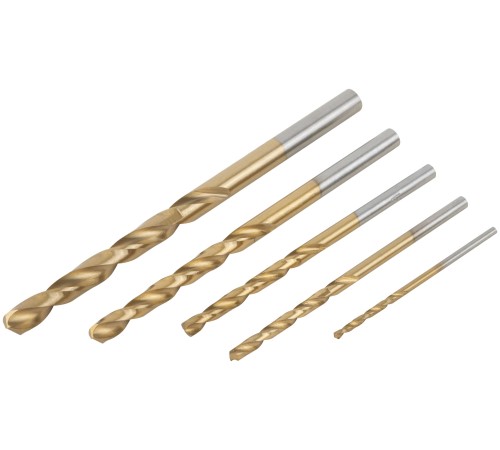 Набор сверл HSS по металлу, титановое покрытие,  5 шт. (1,5-2,5-3-4-5 мм) FIT IT Набор сверл HSS по металлу, титановое покрытие,  5 шт. (1,5-2,5-3-4-5 мм) FIT IT