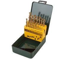 Набор сверл HSS по металлу, титановое покрытие, 19 шт. (1-10 мм), металлический бокс FIT IT