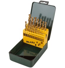 Набор сверл HSS по металлу, титановое покрытие, 19 шт. (1-10 мм), металлический бокс FIT IT Набор сверл HSS по металлу, титановое покрытие, 19 шт. (1-10 мм), металлический бокс FIT IT