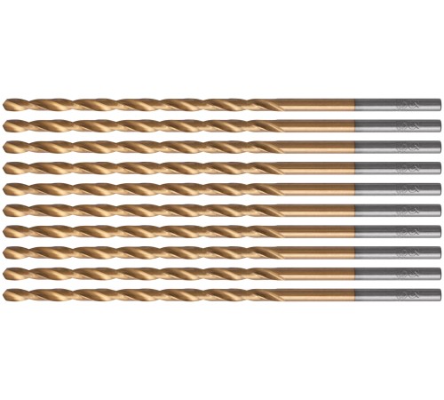 Сверла HSS по металлу, удлиненные, титановое покрытие 3,0х100 мм (10 шт.) FIT IT