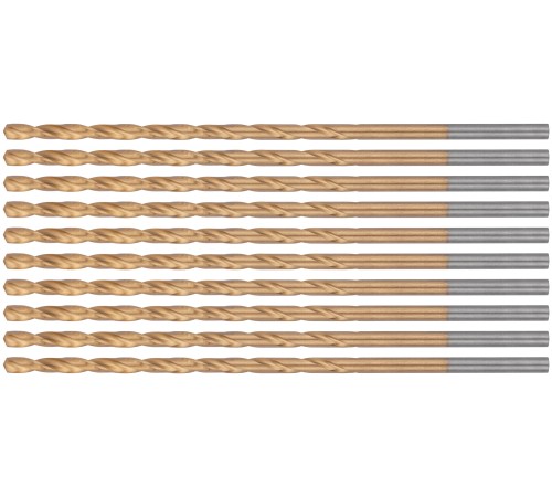 Сверла HSS по металлу, удлиненные, титановое покрытие 3,2х106 мм (10 шт.) FIT IT Сверла HSS по металлу, удлиненные, титановое покрытие 3,2х106 мм (10 шт.) FIT IT