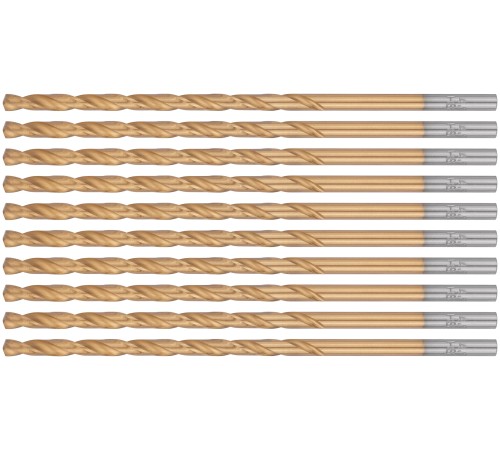 Сверла HSS по металлу, удлиненные, титановое покрытие 4,2х119 мм (10 шт.) FIT IT