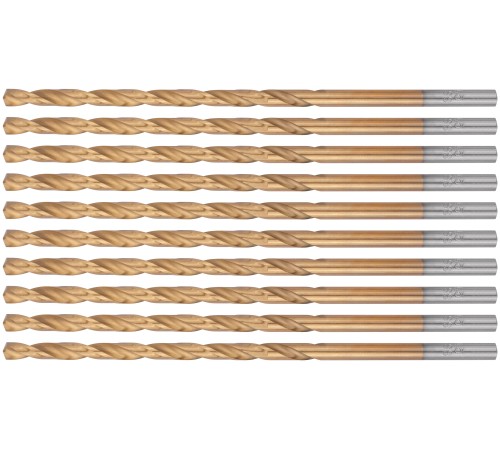 Сверла HSS по металлу, удлиненные, титановое покрытие 4,5х126 мм (10 шт.) FIT IT Сверла HSS по металлу, удлиненные, титановое покрытие 4,5х126 мм (10 шт.) FIT IT