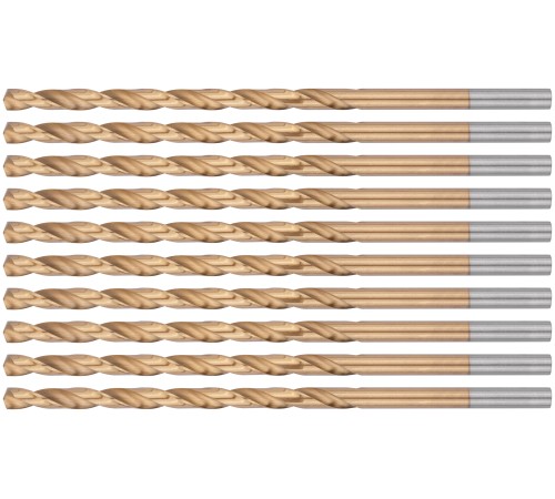 Сверла HSS по металлу, удлиненные, титановое покрытие 5,5х139 мм (10 шт.) FIT IT Сверла HSS по металлу, удлиненные, титановое покрытие 5,5х139 мм (10 шт.) FIT IT