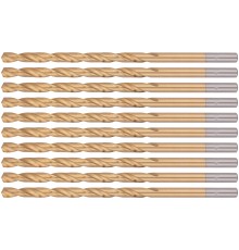 Сверла HSS по металлу, удлиненные, титановое покрытие 6,0х139 мм (10 шт.) FIT IT Сверла HSS по металлу, удлиненные, титановое покрытие 6,0х139 мм (10 шт.) FIT IT