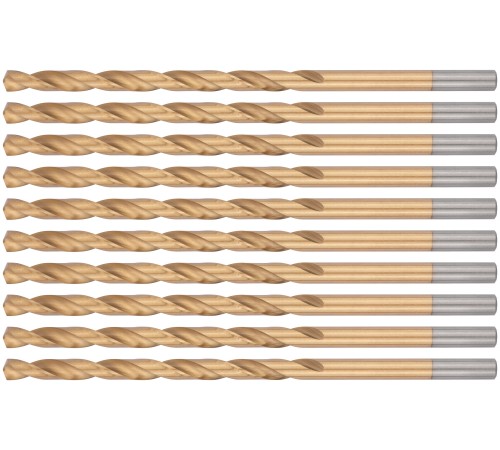 Сверла HSS по металлу, удлиненные, титановое покрытие 6,5х148 мм (10 шт.) FIT IT Сверла HSS по металлу, удлиненные, титановое покрытие 6,5х148 мм (10 шт.) FIT IT