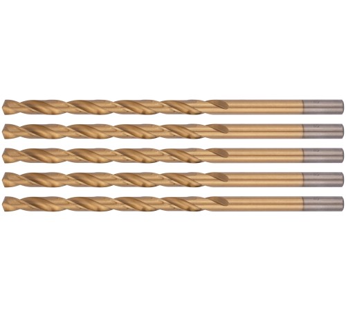 Сверла HSS по металлу, удлиненные, титановое покрытие 7,0х156 мм (5 шт.) FIT IT Сверла HSS по металлу, удлиненные, титановое покрытие 7,0х156 мм (5 шт.) FIT IT