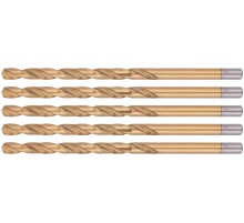 Сверла HSS по металлу, удлиненные, титановое покрытие 8,0х165 мм (5 шт.) FIT IT Сверла HSS по металлу, удлиненные, титановое покрытие 8,0х165 мм (5 шт.) FIT IT