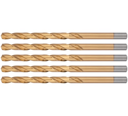 Сверла HSS по металлу, удлиненные, титановое покрытие 10,0х184 мм (5 шт.) FIT IT