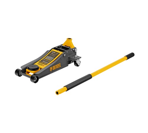 Домкрат гидравлический подкатной, 2,5 т, 85-430 мм, быстрый подъем, низкий подхват, проф. Denzel