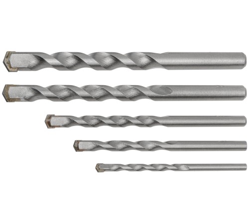 Набор сверл победитовых ударных, цилиндрический хвостовик, 5 шт. (4-5-6-8-10 мм) FIT IT