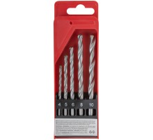 Набор сверл победитовых ударных, цилиндрический хвостовик, 5 шт. (4-5-6-8-10 мм) КУРС