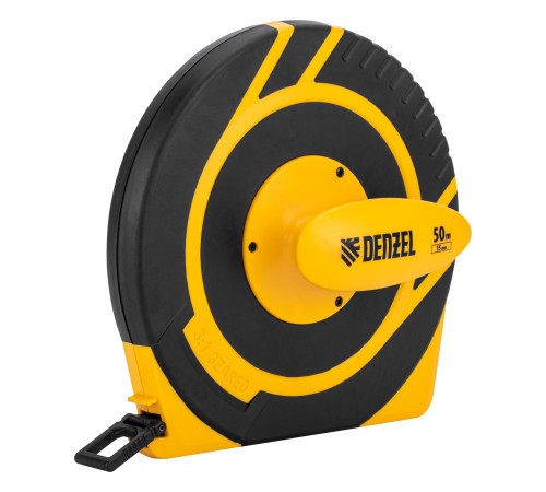 Рулетка геодезическая 50 м х 15 мм, закрытый корпус, фиберглассовая лента Denzel Рулетка геодезическая 50 м х 15 мм, закрытый корпус, фиберглассовая лента Denzel