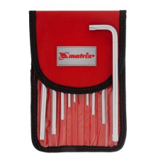 Набор ключей имбусовых Torx -Torx Tamper: 9 шт, T10-T50, CrV, удлиненных, с сатинированным покрытием, чехол Matrix