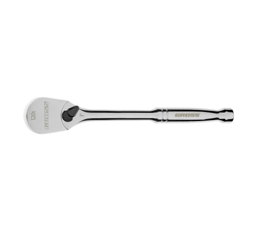 Ключ-трещотка 1/2", CrV, 120 зубьев, цельнометаллический, хром Gross Ключ-трещотка 1/2", CrV, 120 зубьев, цельнометаллический, хром Gross
