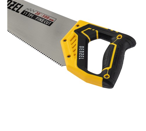 Ножовка по дереву, 500 мм, 11 TPI, зуб 3D, двухкомпонентная рукоятка Denzel