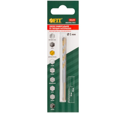Сверло универсальное   5х85 мм FIT IT Сверло универсальное   5х85 мм FIT IT