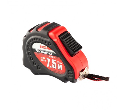 Рулетка Status autostop Magnet+,7,5 м х 25 мм,обрезиненная,Нейлоновое покрытие Matrix Рулетка Status autostop Magnet+,7,5 м х 25 мм,обрезиненная,Нейлоновое покрытие Matrix