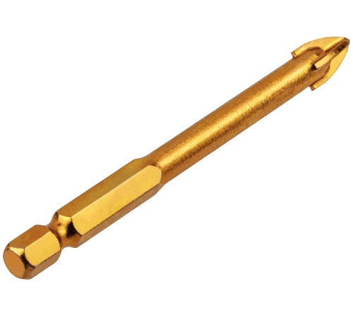 Сверло по кафелю, 4 режущие кромки, титановое покрытие, U-хвостовик под биту  8х76 мм FIT IT