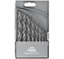 Набор сверл по металлу HSS, угол заточки 118°, пласт. кейс, 8 шт. (3-4-5-6-7-8-9-10мм) MOS