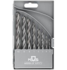 Набор сверл по металлу HSS, угол заточки 118°, пласт. кейс, 8 шт. (3-4-5-6-7-8-9-10мм) MOS Набор сверл по металлу HSS, угол заточки 118°, пласт. кейс, 8 шт. (3-4-5-6-7-8-9-10мм) MOS