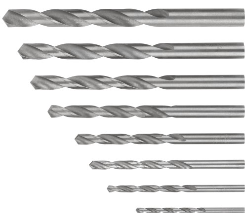 Набор сверл по металлу HSS, угол заточки 118°, пласт. кейс, 8 шт. (3-4-5-6-7-8-9-10мм) MOS Набор сверл по металлу HSS, угол заточки 118°, пласт. кейс, 8 шт. (3-4-5-6-7-8-9-10мм) MOS