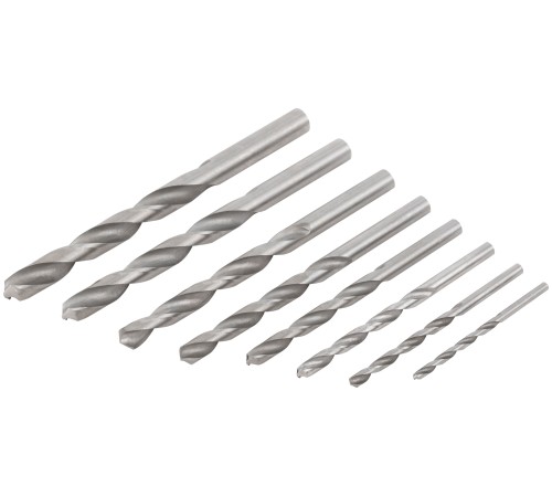 Набор сверл по металлу HSS, угол заточки 118°, пласт. кейс, 8 шт. (3-4-5-6-7-8-9-10мм) MOS Набор сверл по металлу HSS, угол заточки 118°, пласт. кейс, 8 шт. (3-4-5-6-7-8-9-10мм) MOS