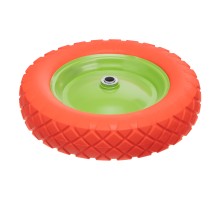 Колесо полиуретановое 4.80/4-8, длина оси 80 мм, подшипник 20 мм Сибртех