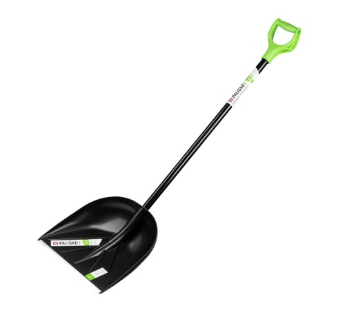 Лопата для уборки снега пластиковая, 400х417х1390 мм, алюминиевый черенок Palisad