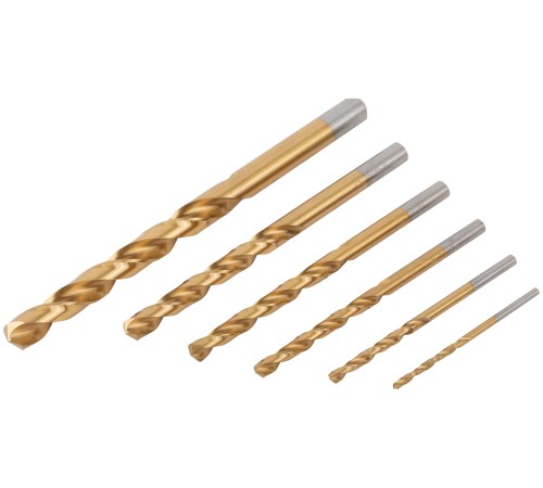 Набор сверл по металлу HSS шлифованные, титановое покрытие, угол заточки 135°, пласт. кейс, 6 шт. (2-3-4-5-6-8 мм) MOS Набор сверл по металлу HSS шлифованные, титановое покрытие, угол заточки 135°, пласт. кейс, 6 шт. (2-3-4-5-6-8 мм) MOS