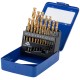 Набор сверл по металлу HSS шлифованные, титановое покрытие, угол заточки 135°,  мет.бокс,19 шт. (1-10 мм через 0,5 мм) MOS