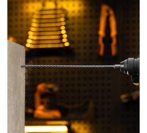 Бур по бетону, цельная крестовая пластина, 6x315 мм, SDS PLUS Denzel