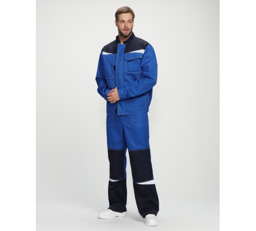 Костюм Строй-2 CH МВО (тк.Смесовая,280) п/к, васильковый/т.синий