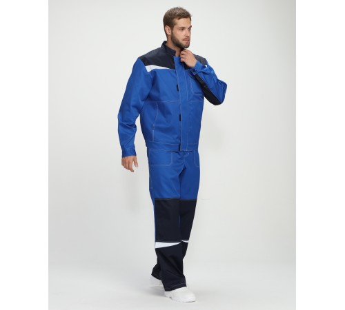 Костюм Строй-2 CH МВО (тк.Смесовая,280) п/к, васильковый/т.синий