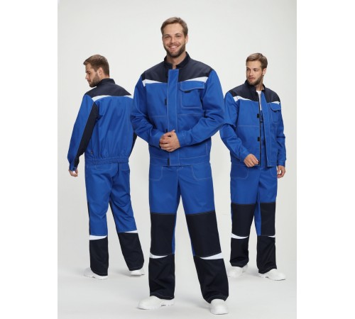 Костюм Строй-2 CH МВО (тк.Смесовая,280) п/к, васильковый/т.синий