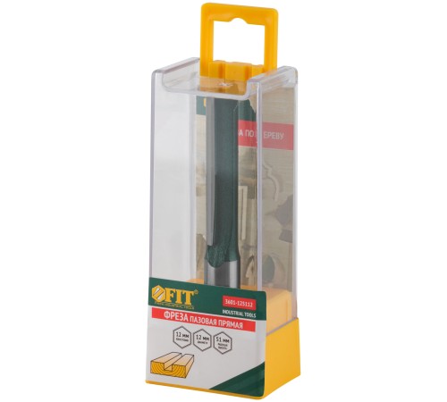 Фреза пазовая прямая с двойным лезвием DxHxL=12х51x91 мм FIT IT
