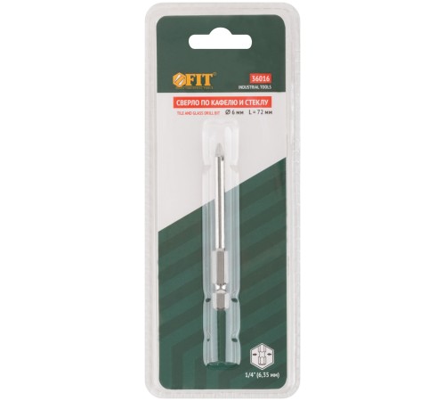Сверло по кафелю, шестигранный U-хвостовик под биту  6 мм FIT IT