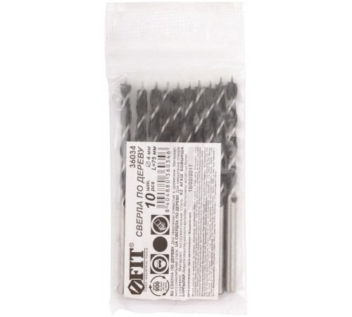 Сверла по дереву  4 мм (10 шт.) FIT IT Сверла по дереву  4 мм (10 шт.) FIT IT