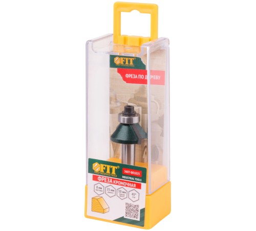 Фреза кромочная конусная с нижним подшипником DxHxL=25х10х54,3 мм FIT IT Фреза кромочная конусная с нижним подшипником DxHxL=25х10х54,3 мм FIT IT