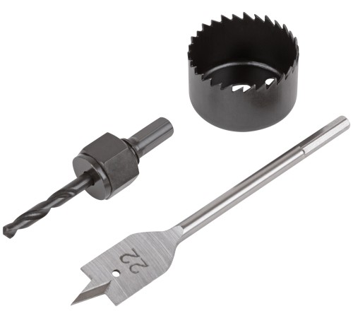 Сверла наборные для замков, набор 3 шт. (22/48 мм) КУРС Сверла наборные для замков, набор 3 шт. (22/48 мм) КУРС