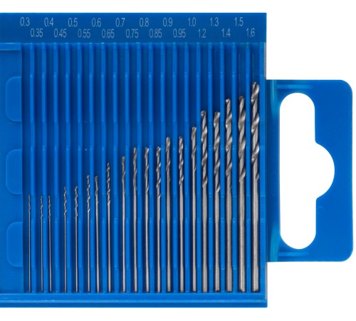 Сверла по металлу HSS полированные "микро" набор 20 шт. (0,3-1,6 мм) FIT IT