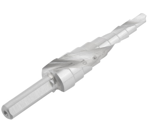 Сверло ступенчатое HSS по металлу, спиральный профиль,  9 ступеней, 4-12 мм КУРС