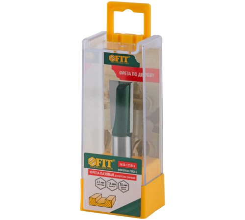 Фреза пазовая для врезки замков, хвостовик - 12 мм; D - 16 мм; H - 30 мм; L - 65 мм FIT IT